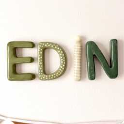 Custom Ceramic Wall Letters, Personalized Nursery Name Sign, Handcrafted Clay Letters For Kids Room Decor, Letter Hanging - thumbnail 3