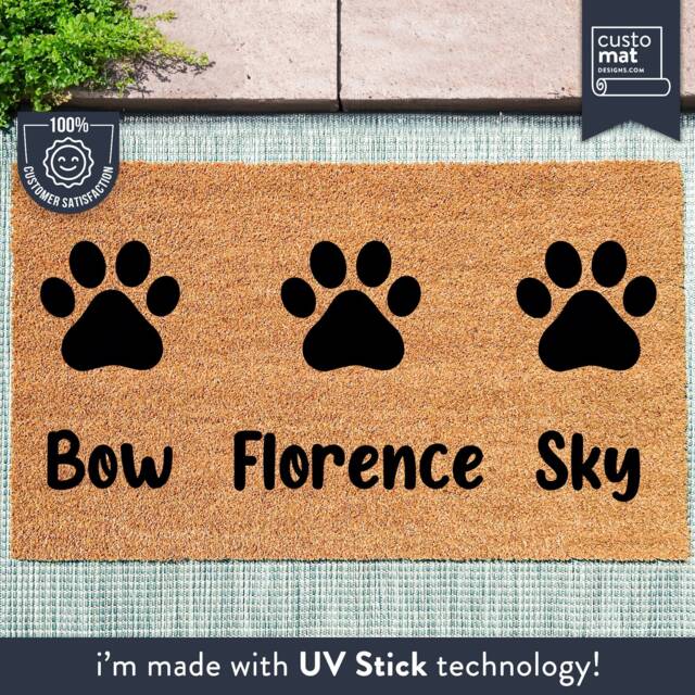 Pet Name Doormat - Dog Lover Gift Decor Personalized Door Mat Custom New Home - image 1