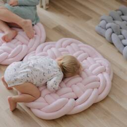 Baby Floor Play Mat Reading Nook Gym Rug Custom Size Girl Room First Birthday Gift Montessori Round Kids Toddler Infant Custom Nursery - thumbnail 2
