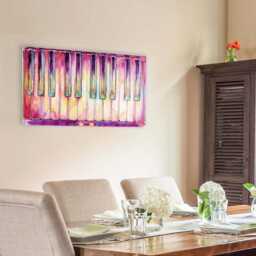 Two Octaves Piano Watercolor - Colorful Keyboard Painting By Jamie Hansen - thumbnail 2
