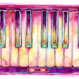 Two Octaves Piano Watercolor - Colorful Keyboard Painting By Jamie Hansen - thumbnail 3