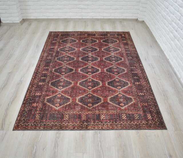 Traditional Rug 6x9, Afghan 5x8, Claret Red Turkish 7x10, Oriental Rug, Authentic Boho Tribal New Washable Carpet - Free Shipping - image 1