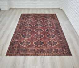 Traditional Rug 6x9, Afghan 5x8, Claret Red Turkish 7x10, Oriental Rug, Authentic Boho Tribal New Washable Carpet - Free Shipping