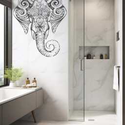 Elephant Mandala Wall Decal - Geometric Floral Animal Art - thumbnail 2