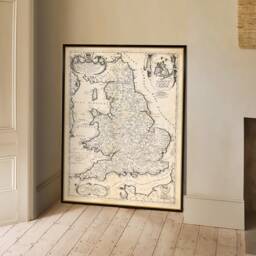 England & Wales Old Map - Antique Geography Art British Cartography Fine Print - thumbnail 1