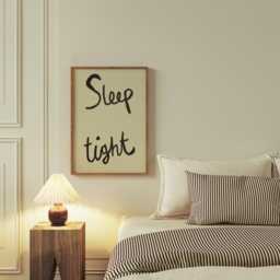 Sleep Wall Art, Bedroom Art Prints, Tight Print, Retro Mid Century Handwritten Typography Neutral Poster - thumbnail 2