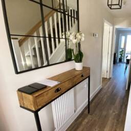 Narrow Console Table With Drawers - Industrial Style Tall Hallway - thumbnail 2