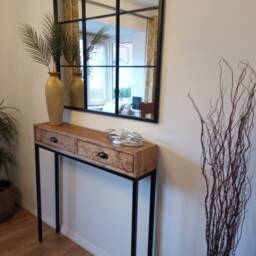 Narrow Console Table With Drawers - Industrial Style Tall Hallway - thumbnail 3