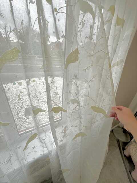 Custom Curtains Bird Embroidery Net Sheer Voile Curtain For Bedroom Living Room - image 1