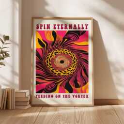 Psychedelic Vortex Poster, Spin Eternally Wall Art, Trippy Abstract Swirl Print, Bold Optical Decor, Unframed Retro Psy Art - thumbnail 2
