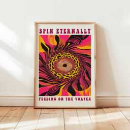 Psychedelic Vortex Poster, Spin Eternally Wall Art, Trippy Abstract Swirl Print, Bold Optical Decor, Unframed Retro Psy Art - thumbnail 1