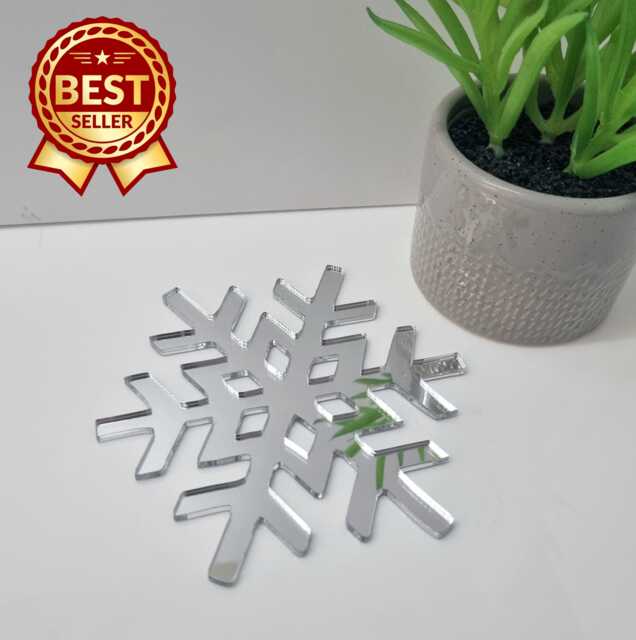 Snowflake Acrylic Mirror Wall Art - Many Size & Colour Options - Bespoke Items Made - image 1
