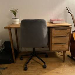 Office Executive Desk, Solid Wood Handmade Desk in The UK Scandi Style With Danish Wooden Tapered Legs, Colour Choices Harvey - thumbnail 2