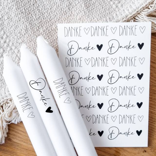Candle Tattoos Various Motifs - Water Slide Film Decorating Candles Thank You Thank Very Much Small - image 1