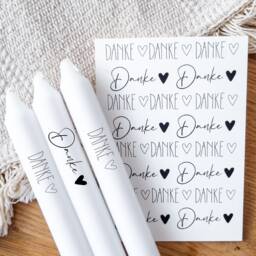 Candle Tattoos Various Motifs - Water Slide Film Decorating Candles Thank You Thank Very Much Small - thumbnail 1