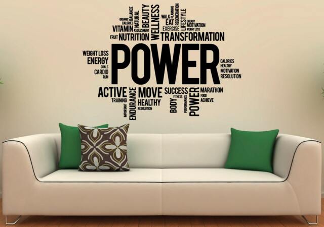 Fitness Motivation Wall Decal Vinyl Stickers Sport Gym Words Interior Home Design Art Murals Graphics Decor - 10F01W - image 1
