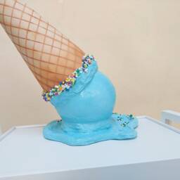 Giant Faux Melted Ice Cream Cone Birthday Party Decor - 31 Inch - thumbnail 4