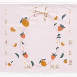 Personalised Milestone Blanket For Girls Citrus Monthly Photo Baby Mat - thumbnail 2