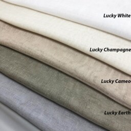 "Relaxed Sheer Linen Roman Shade, ""Lucky Earth" - thumbnail 3