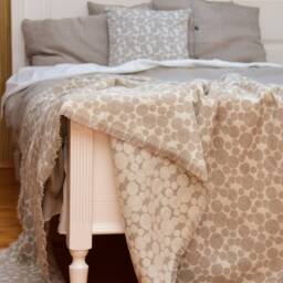 Linen Blend Throw Blanket - Chamomile Pattern, Stone Washed - thumbnail 2