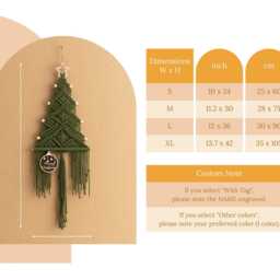 Macrame Christmas Tree, Gift For Family, Holiday Boho Gift, Presents, Unique Xmas Home Decor X32 - thumbnail 3