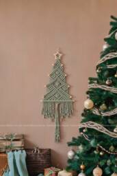 Macrame Christmas Tree, Gift For Family, Holiday Boho Gift, Presents, Unique Xmas Home Decor X32