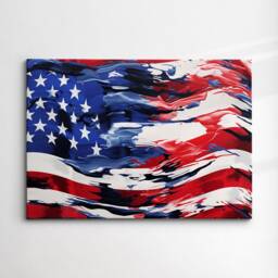 American Flag Usa Abstract America Modern Painting Wall Art, Framed Canvas Poster Print, Home/Office Room Decor, Gifts - thumbnail 3