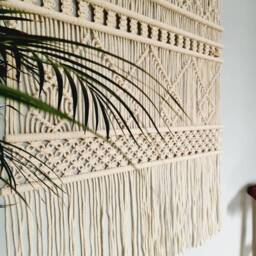 Macrame Wall Hanging Cotton Natural Handmade Art Timeless Decor Tasteful Home - thumbnail 3