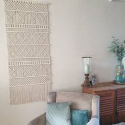 Macrame Wall Hanging Cotton Natural Handmade Art Timeless Decor Tasteful Home - thumbnail 4