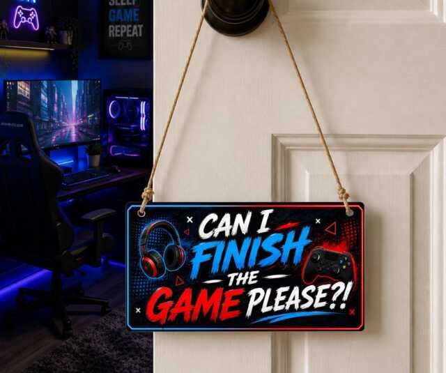 Can I Finish The Game Please? - Metal Plaque Gamer Bedroom Wall Sign Retro Arcade Decor Cpt146 - image 1