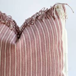 Handmade Hmong Pillow Cover Pink Striped Boho Farmhouse Decor - 20x20 - thumbnail 2