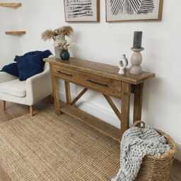 Reclaimed Wood Console Table With Drawer, Narrow Hallway Storage - thumbnail 4