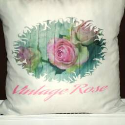 "Pillow Cover-Photoprint-Sublimation No. 329 ""Vintage Rose" - thumbnail 2