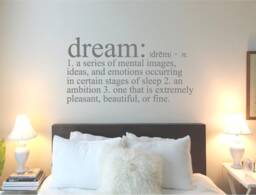 Dream Definition Wall Sticker, Dream Decal, Quote Art, Bedroom Stickers, Art