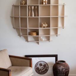 Floating Wall Shelf, Round, Sphere, Shelving Unit - thumbnail 3