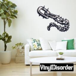 Symbol Spiked Chain Wall Decal - Fabric Vinyl Removable & Reusable Symbolchainuscolor001Et