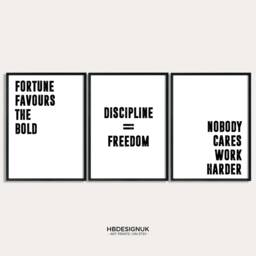 Discipline Motivational Print Set - Home Office Decor, Inspiring Posters, Entrepreneur Wall Art - A4, A3, A2, A1 Unframed - thumbnail 1