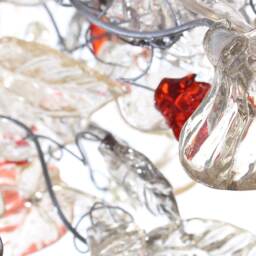 Unique Chandeliers Lighting, Modern Chandelier With Clear Gray & Red Flowers Leaves For Dining Room, Bedroom Or Living Room - thumbnail 4