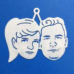 Custom Couple Portrait Ornament Personalized Wedding Christmas Decoration - thumbnail 3