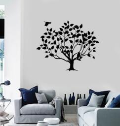 Wall Vinyl Decal Tree Branch Birds Nature Guaranteed Quality Mural 2042Di - thumbnail 1