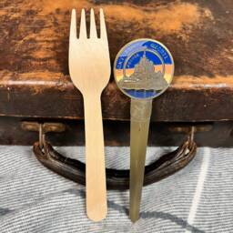 Vintage Solid Brass Like & Enamel France Mont Saint Michel Letter Opener - thumbnail 3