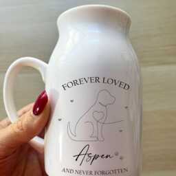 Dog Memorial Flower Vase, Dog Candle, Dog Remembrance Gif, Pet Loss Uk, Personalised Pet Gift, Bereavement Keepsake, Dog - thumbnail 2