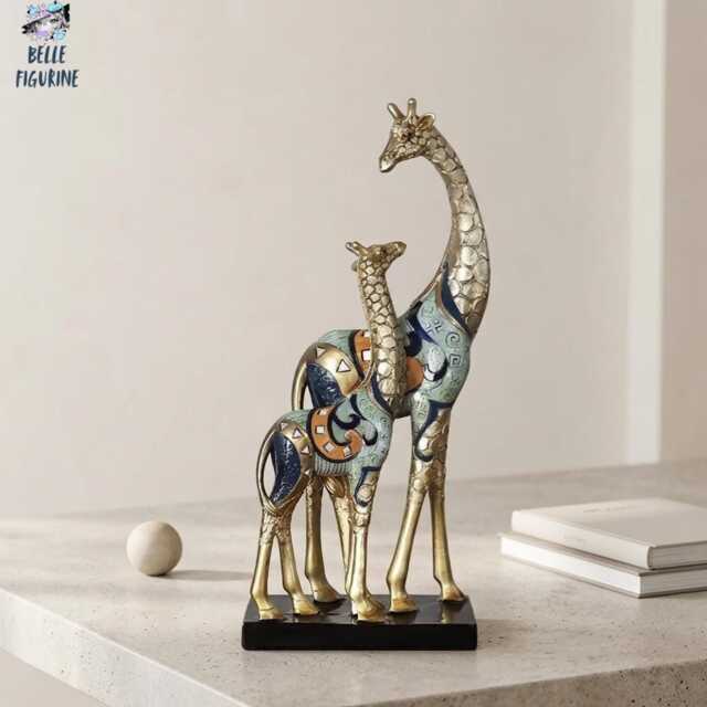 Tall Resin Giraffe Sculpture African Wildlife Figurine - Living Room Wine Cabinet Decor Animal Statue Housewarming Moving Gift - image 1