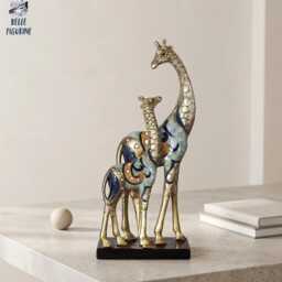 Tall Resin Giraffe Sculpture African Wildlife Figurine - Living Room Wine Cabinet Decor Animal Statue Housewarming Moving Gift - thumbnail 1