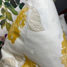 Decorative Cushion Cover Throw Pillow Made in Designer Villa Nova Fabric Bloomsbury Dijon - Yellow Cream Double - thumbnail 3