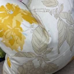 Decorative Cushion Cover Throw Pillow Made in Designer Villa Nova Fabric Bloomsbury Dijon - Yellow Cream Double - thumbnail 2