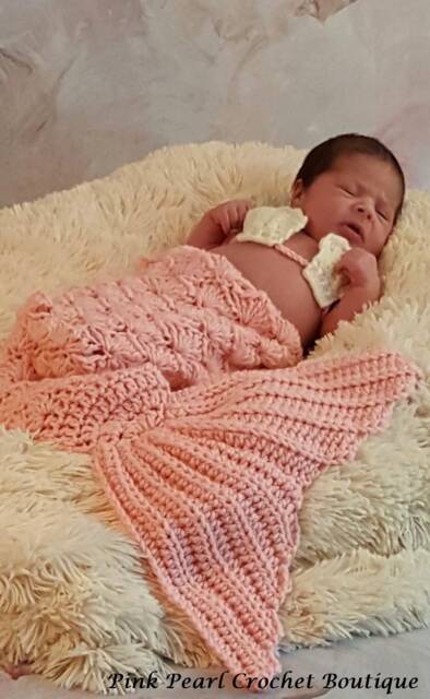 Baby Mermaid Outfit - Costume For Photography Tail Photo Prop Blanket - image 1