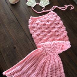 Baby Mermaid Outfit - Costume For Photography Tail Photo Prop Blanket - thumbnail 2