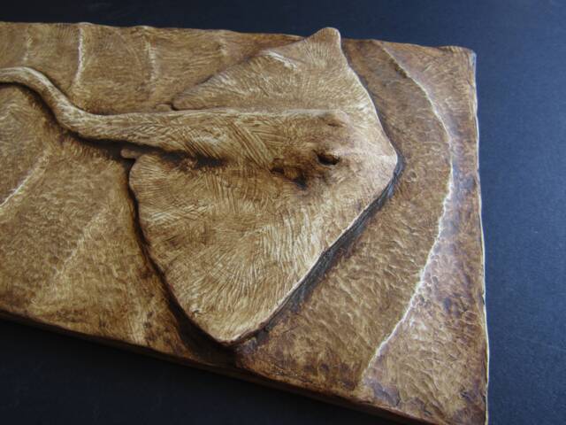 Manta Ray Bas Relief Wall Sculpture - image 1