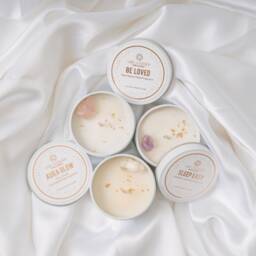 Crystal Tin Candle Gift Set Travel Lavender Stress Relief Anxiety Sleeping Beauty Small Candles Energy - thumbnail 4